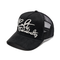 Grasshopper Emb Mesh Back Trucker Curved Visor Black