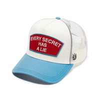 Every Secret Has A Lie Mesh Back Trucker Curved Visor Winter White