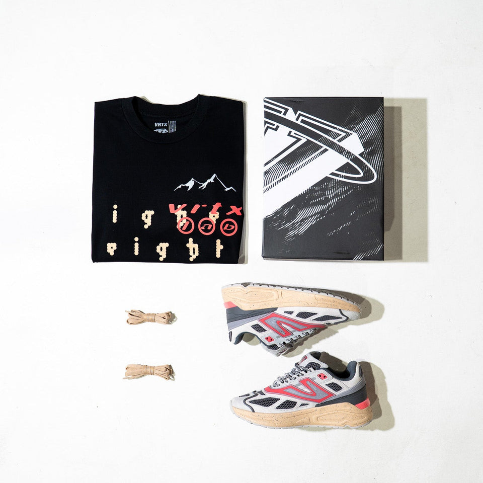 PEAK T-SHIRT CHARCOAL/RED