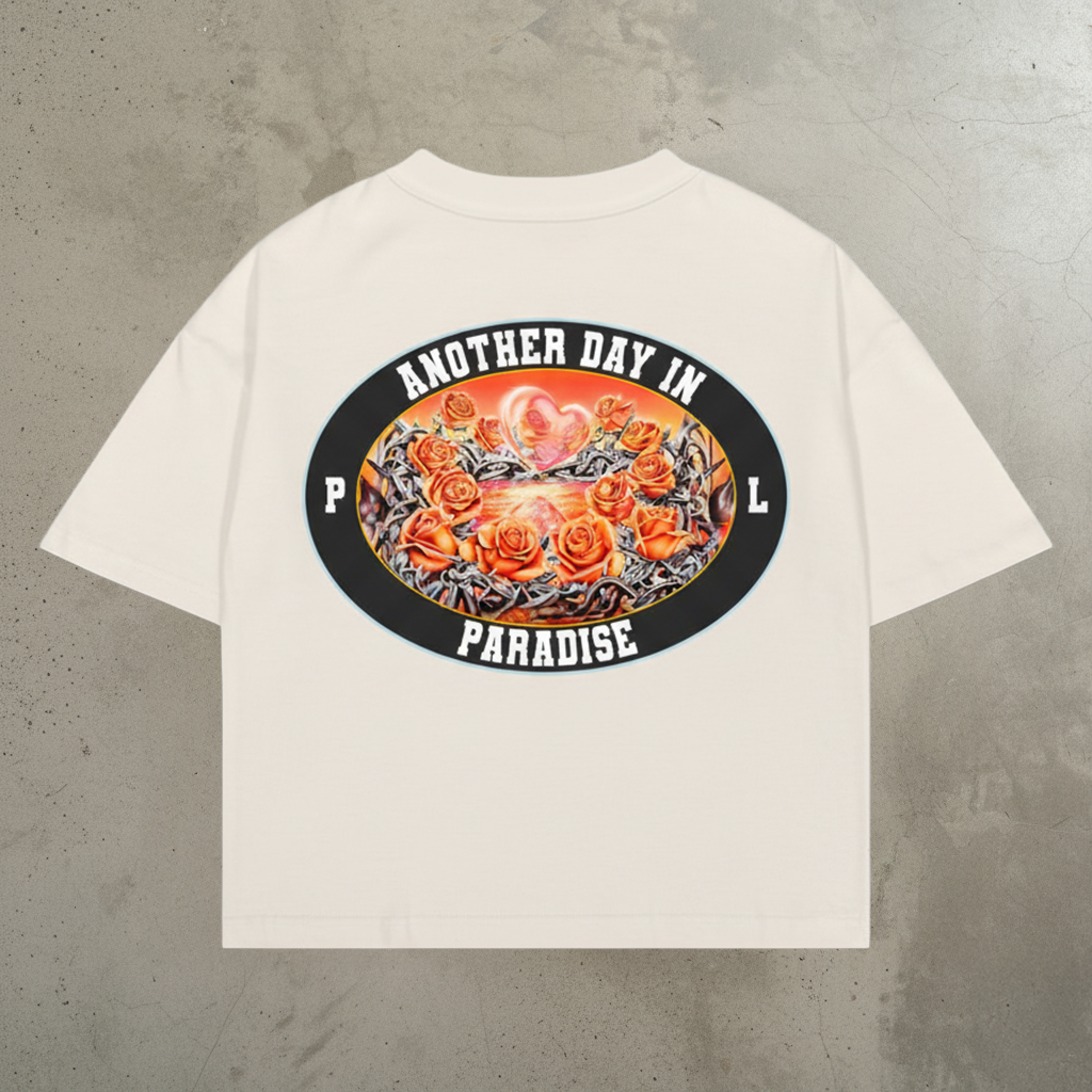 Barbed Roses Tee - Cream