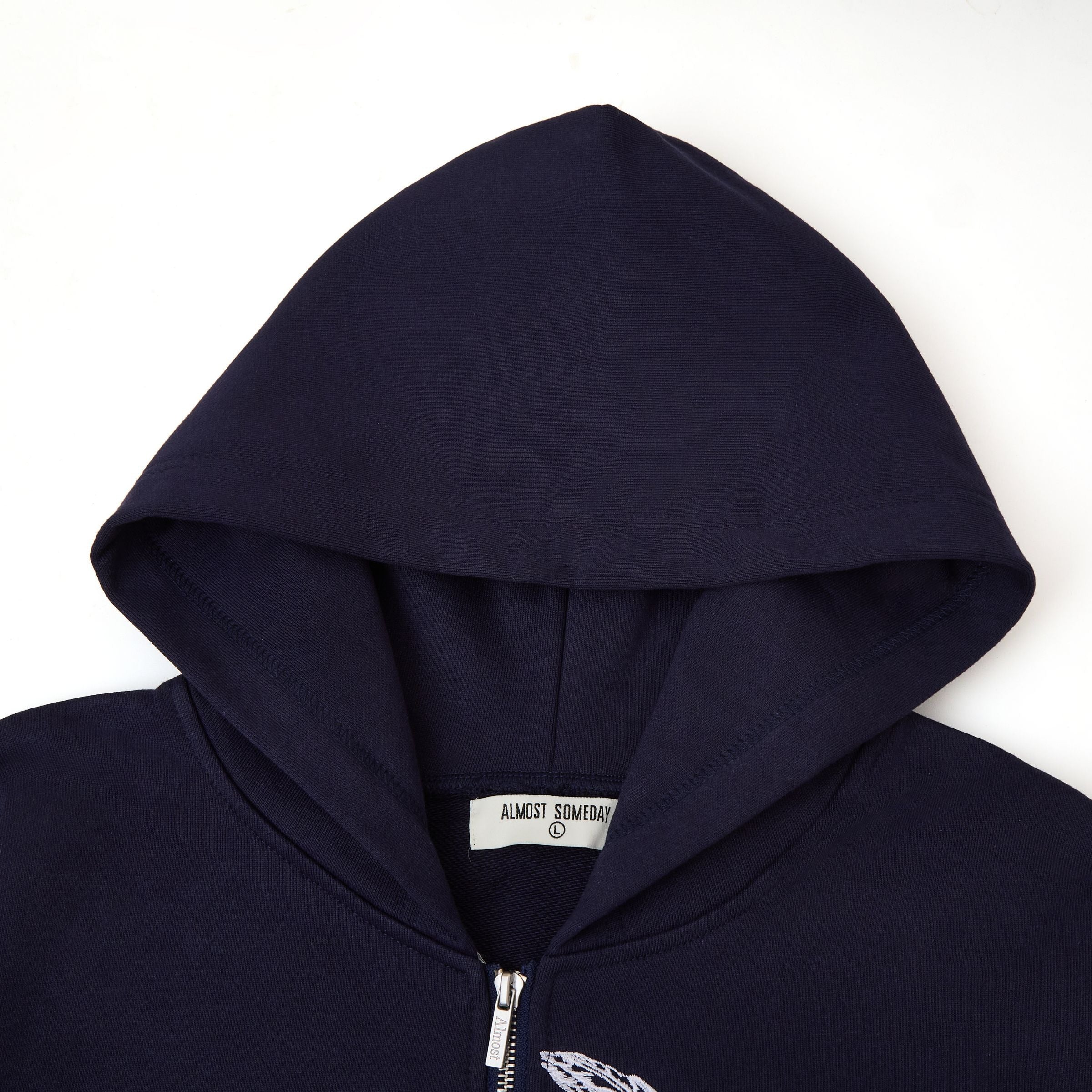 Headline Zip Up Hoodie Navy