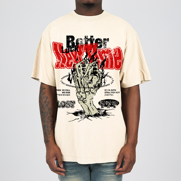 Paradise Lost Receptive Premium Tee Cream/Red - 260gsm Cotton