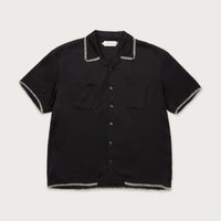 Blanket Stitch Woven Shirt Black