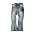 Flared Fit Denim Sand Blue