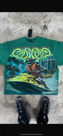 Skull Wave Runner Tee (green)