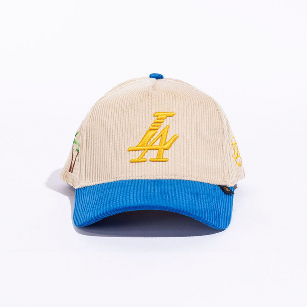 PARADISE LA CORDUROY HAT CREAM/BLUE/YELLOW