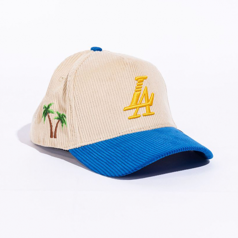 PARADISE LA CORDUROY HAT CREAM/BLUE/YELLOW