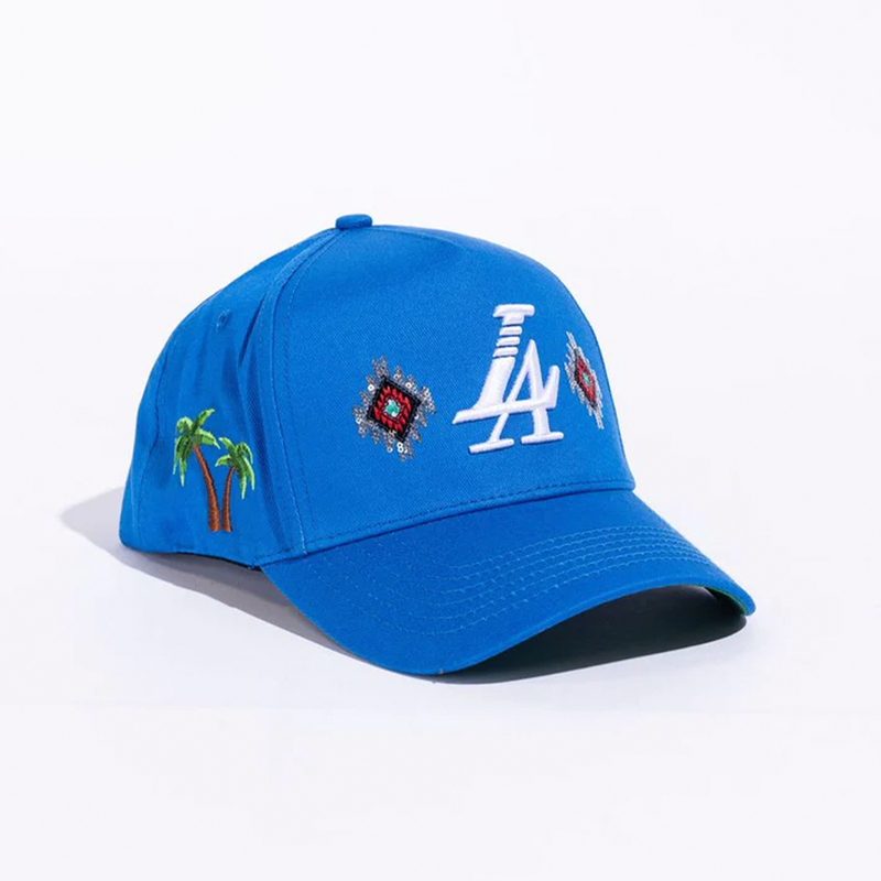 PARADISE LA BEADED HAT BLUE