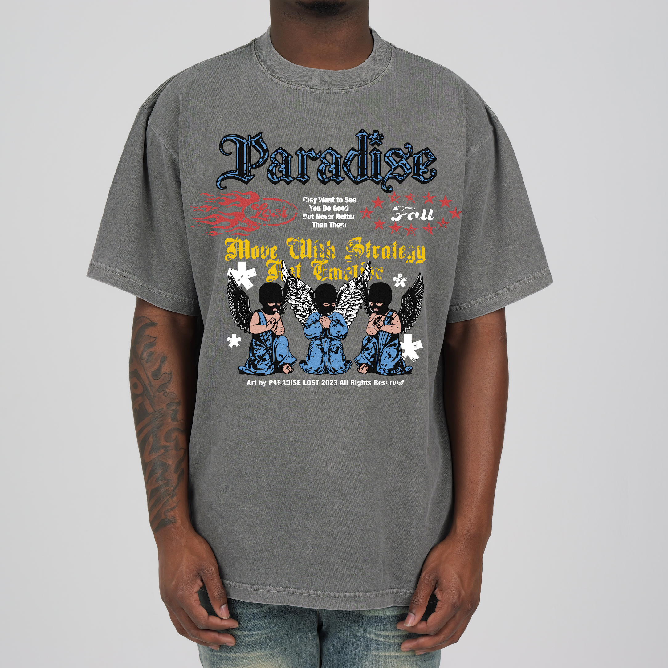 EMOTIONS PREM TEE CHARCOAL