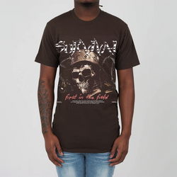 REBEL WORLD TEE DARK CHOCOLATE