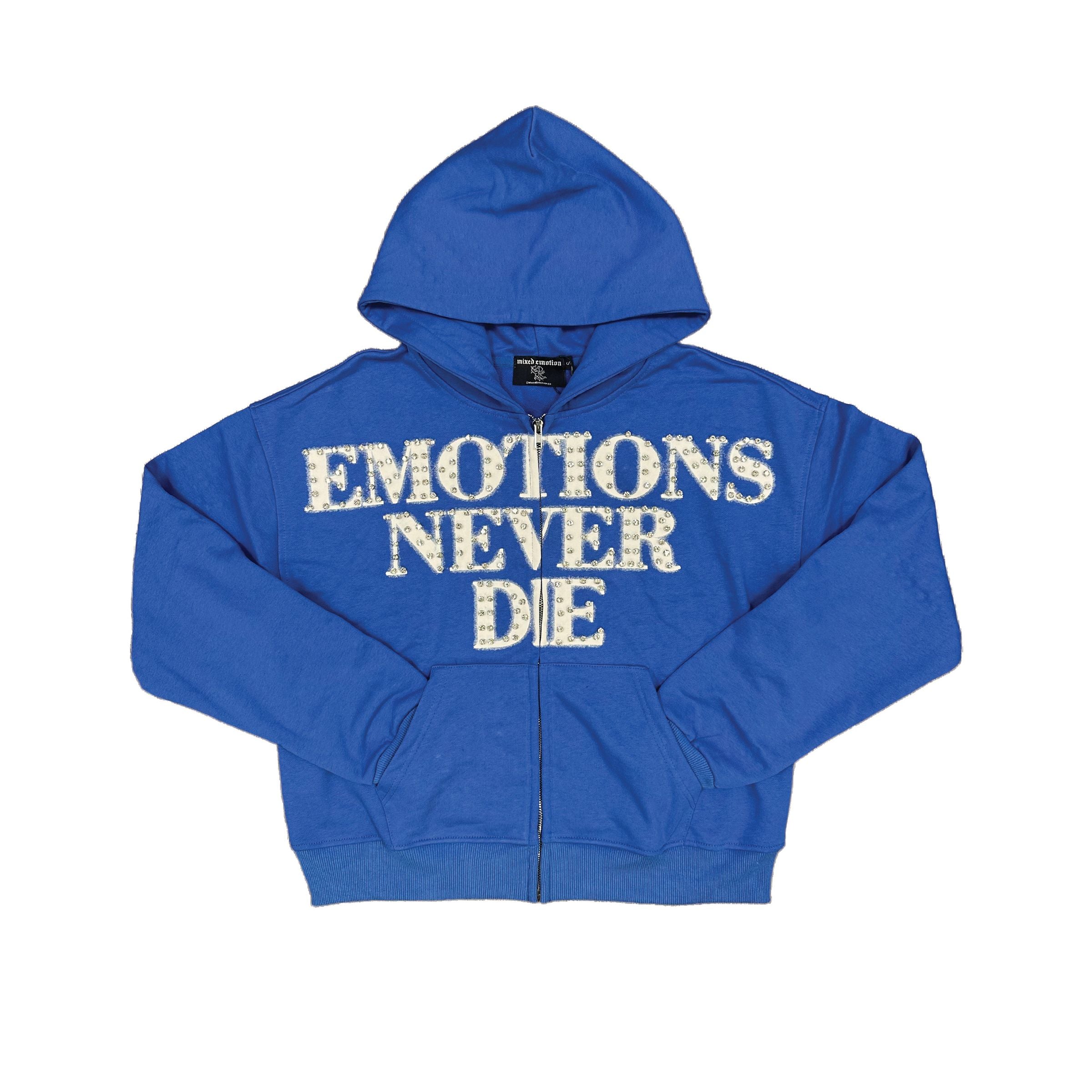 End Rhinestone hoodie Blue