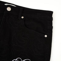 Rosette Embroidered Jeans