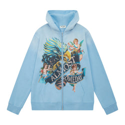 Banner Zip Up Hoodie Sun Fade Blue