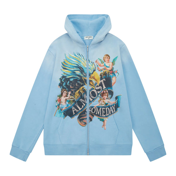 Banner Zip Up Hoodie Sun Fade Blue