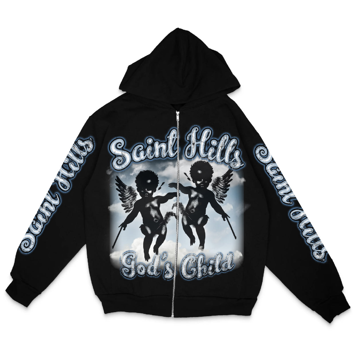 Gods Child Zip Hoodie Black