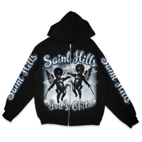 Gods Child Zip Hoodie Black