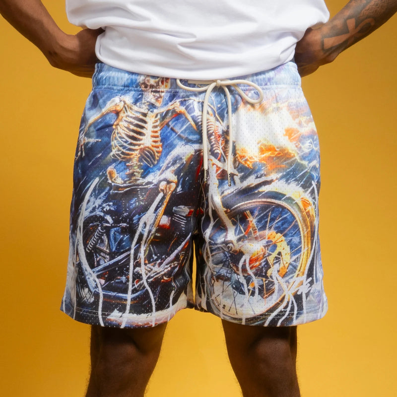 SKULL RIDER MESH SHORTS