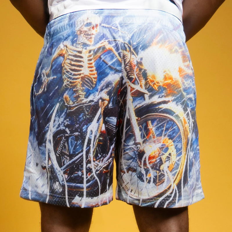 SKULL RIDER MESH SHORTS