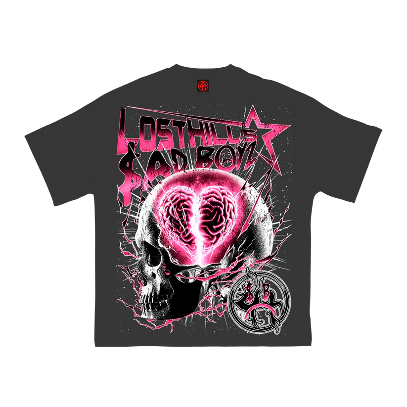LHSB  002 TEE BLACK/PINK WASH