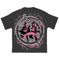 LHSB  002 TEE BLACK/PINK WASH