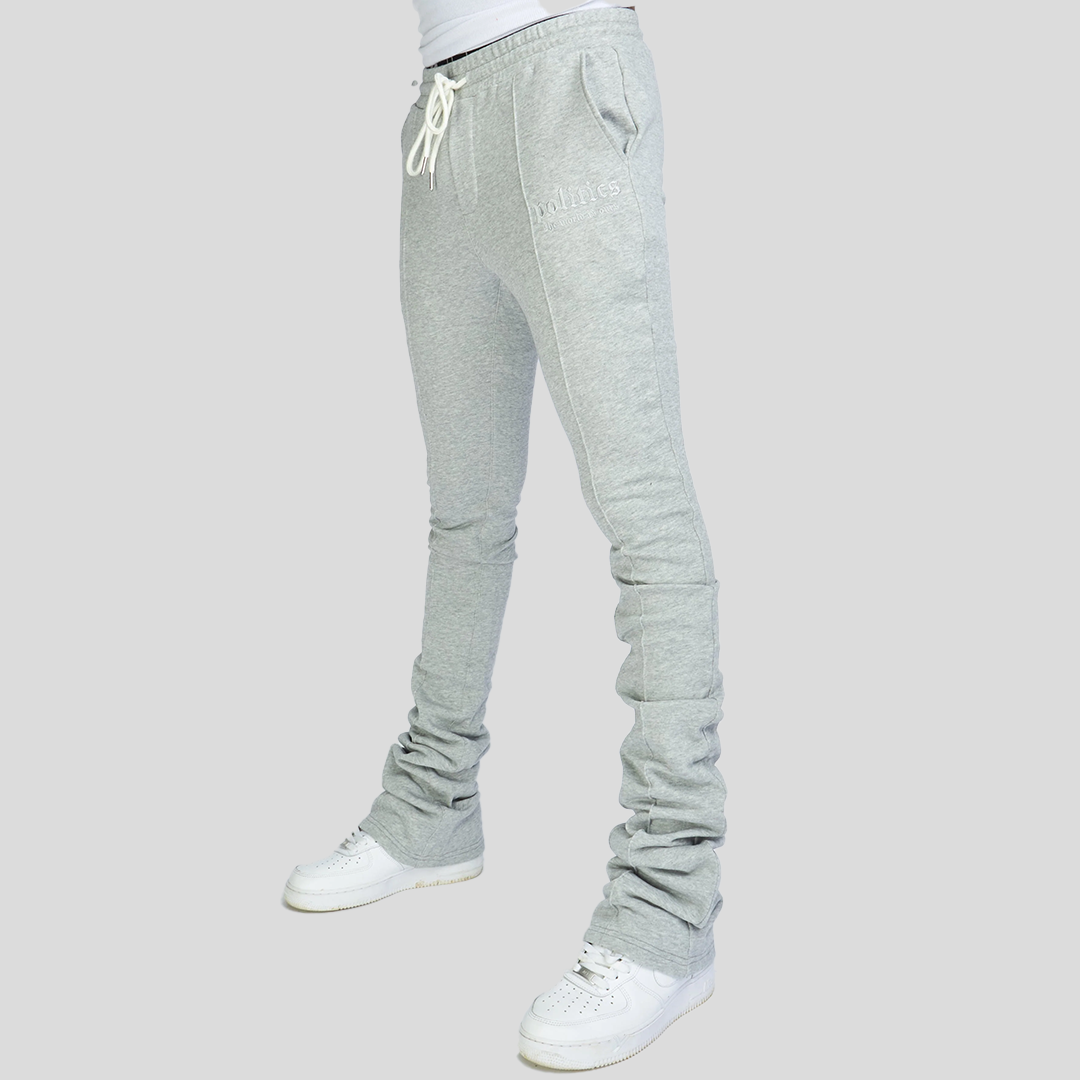 SUPER STACKED SWEATS HEATHER GREY