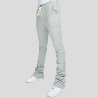 SUPER STACKED SWEATS HEATHER GREY