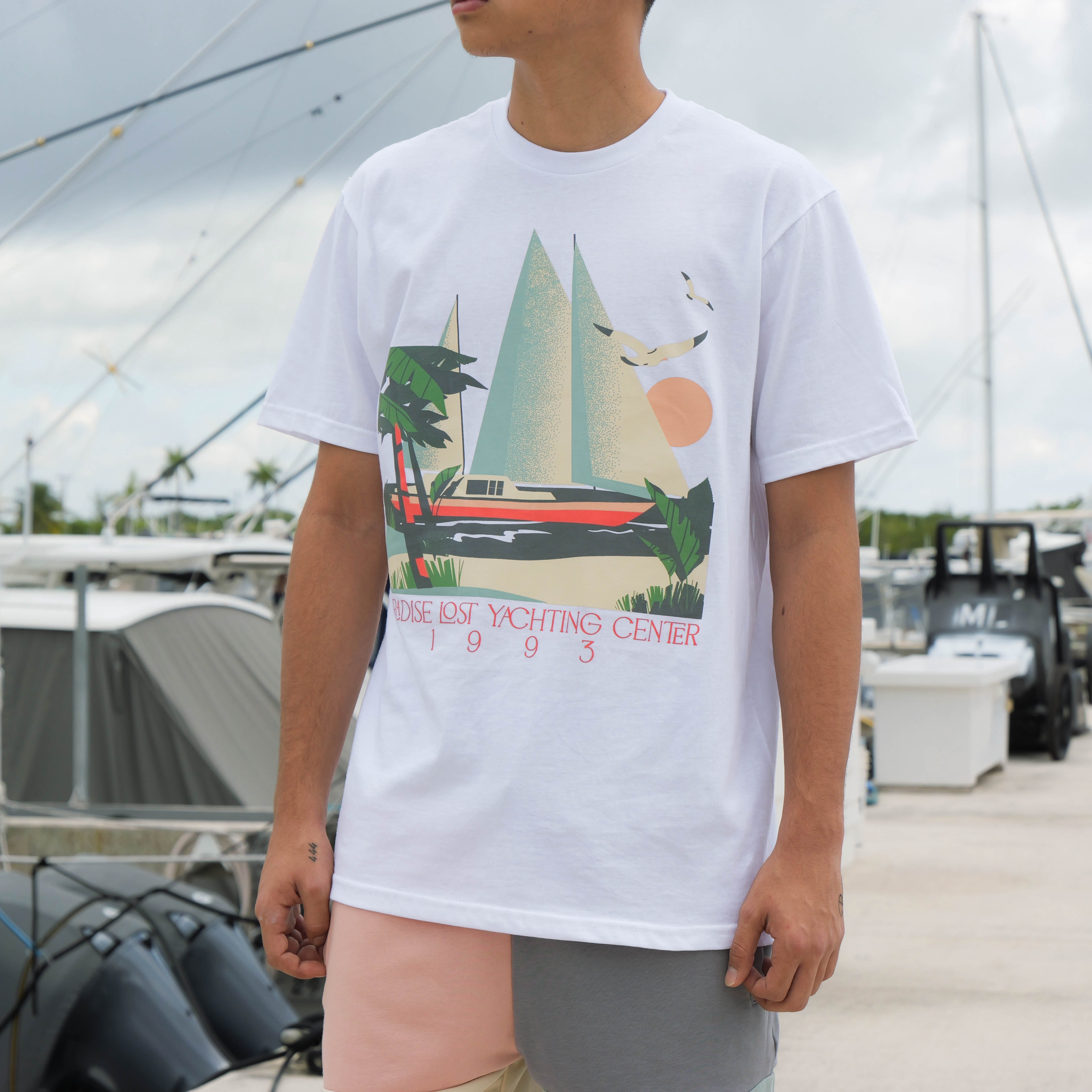 YACHT CLUB TEE WHITE/JADE