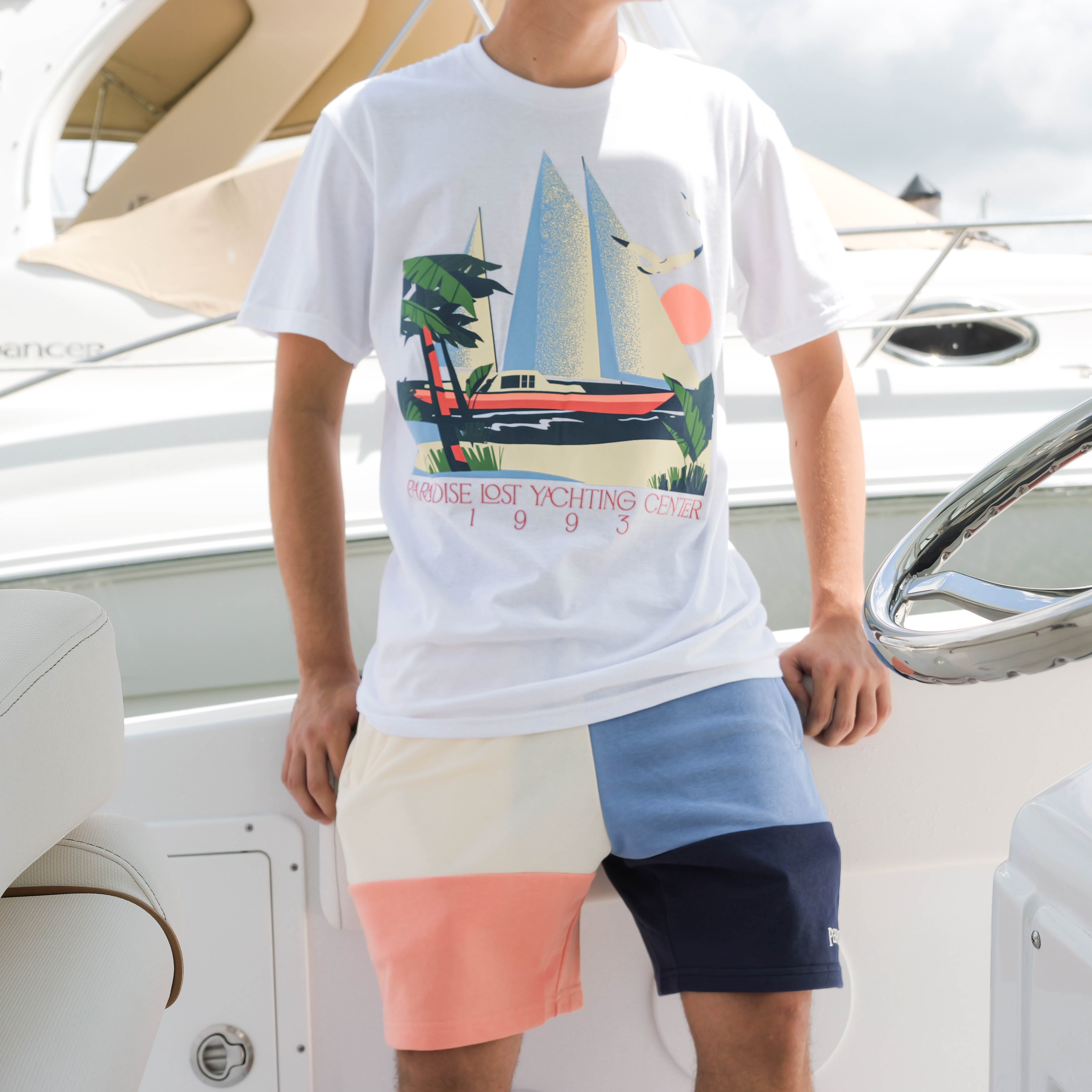 YACHT CLUB TEE WHITE/NAVY
