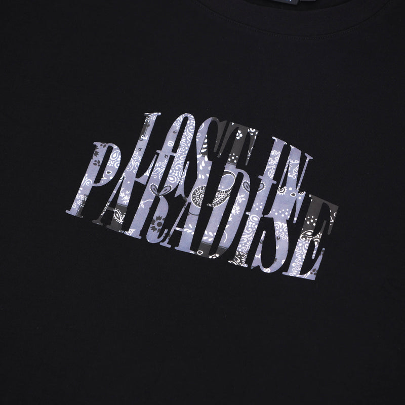 LOST IN PARADISE BLACK PAISLEY TEE