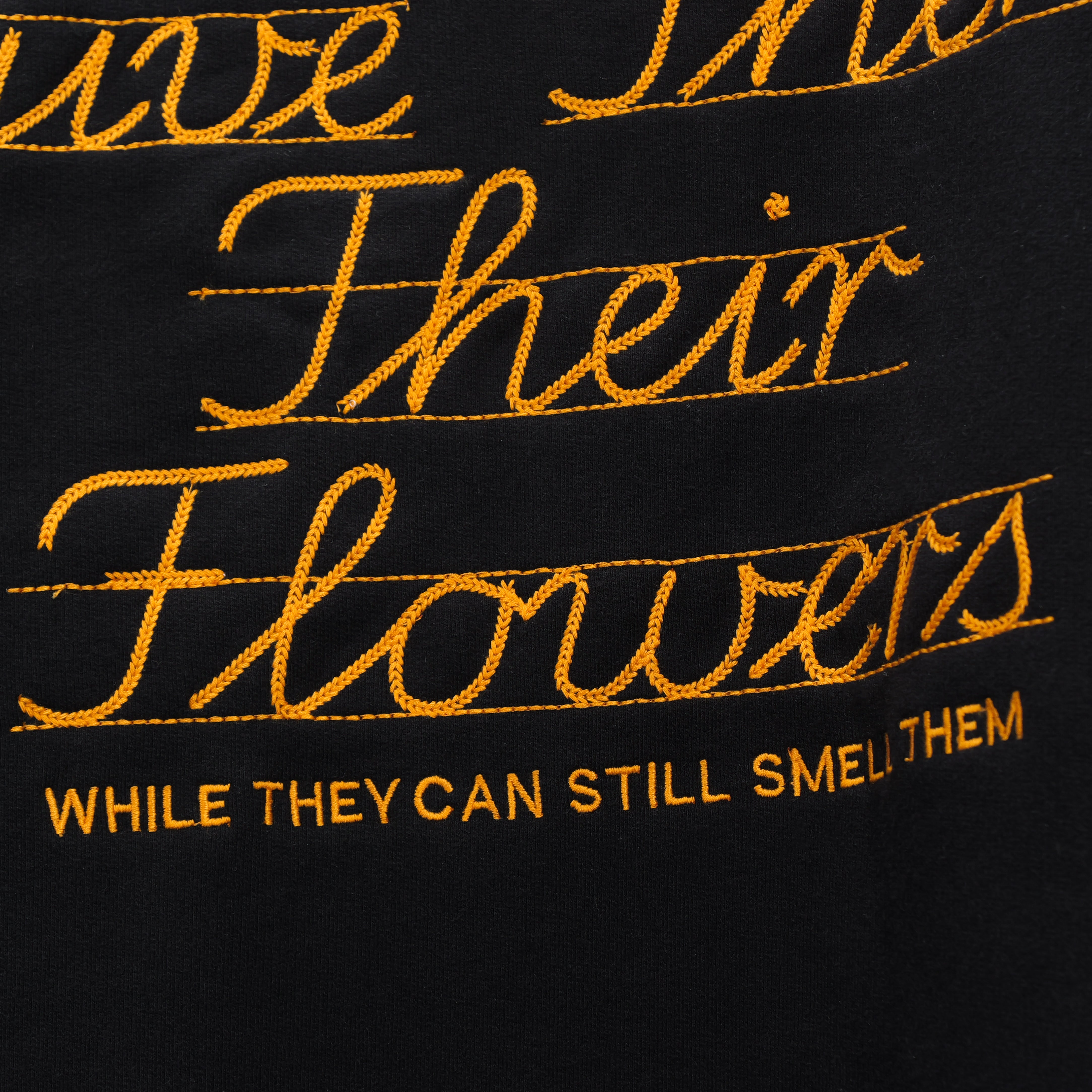 Give Them Their Flowers Spell Out Crewneck Black