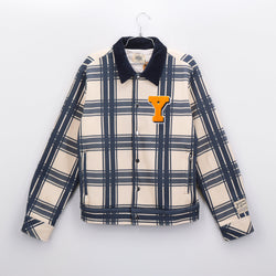 Flannel Trucker Jacket Navy/Cream