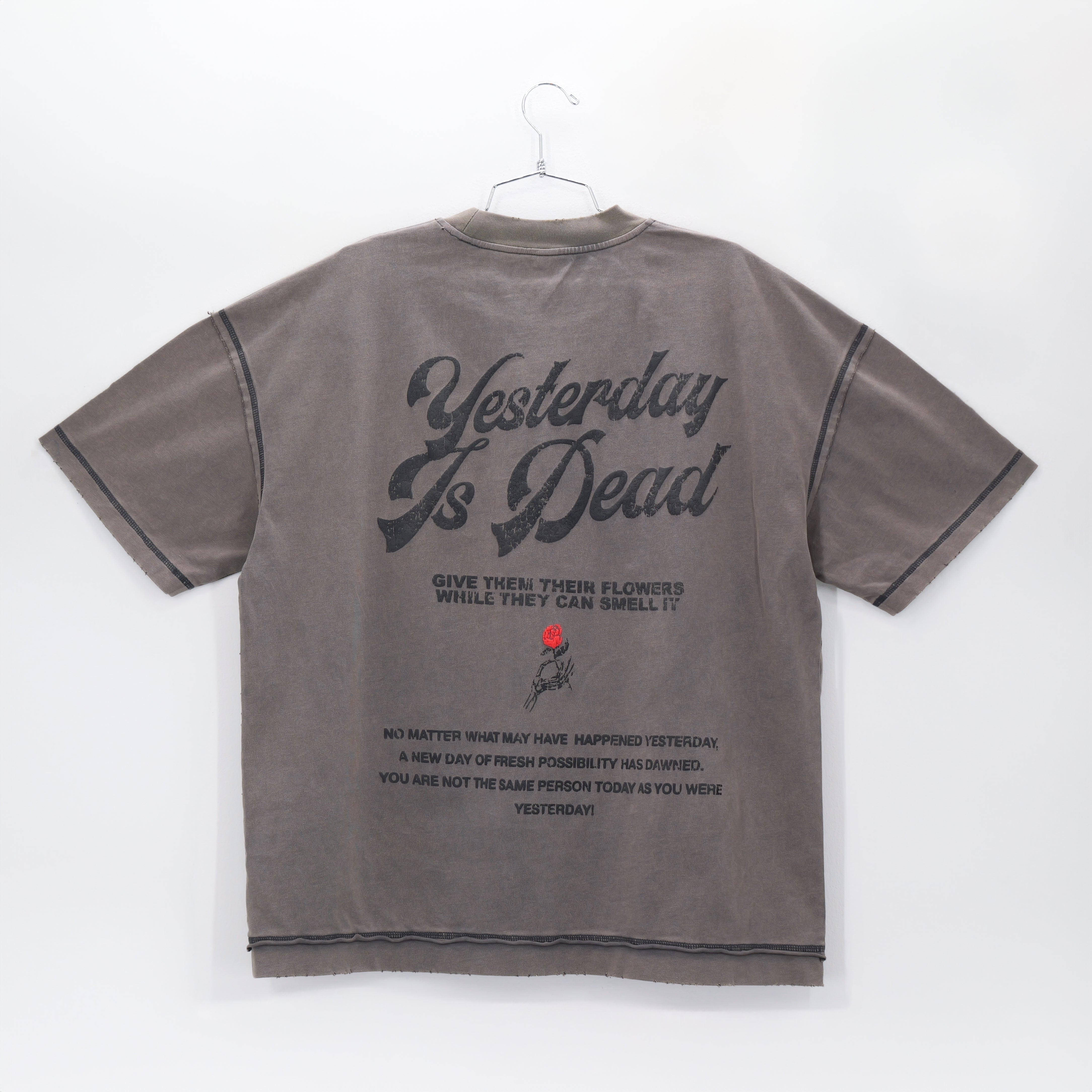 FRESH POSSIBILITY INSIDE OUT PEWTER TEE