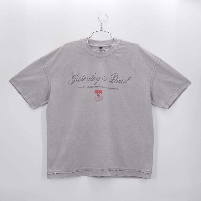 YESTERDAY IS DEAD COLLEGIATE TEE SLATE GREY