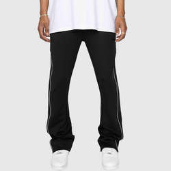 EPTM PIPING FLARED TRACK PANTS-BLACK