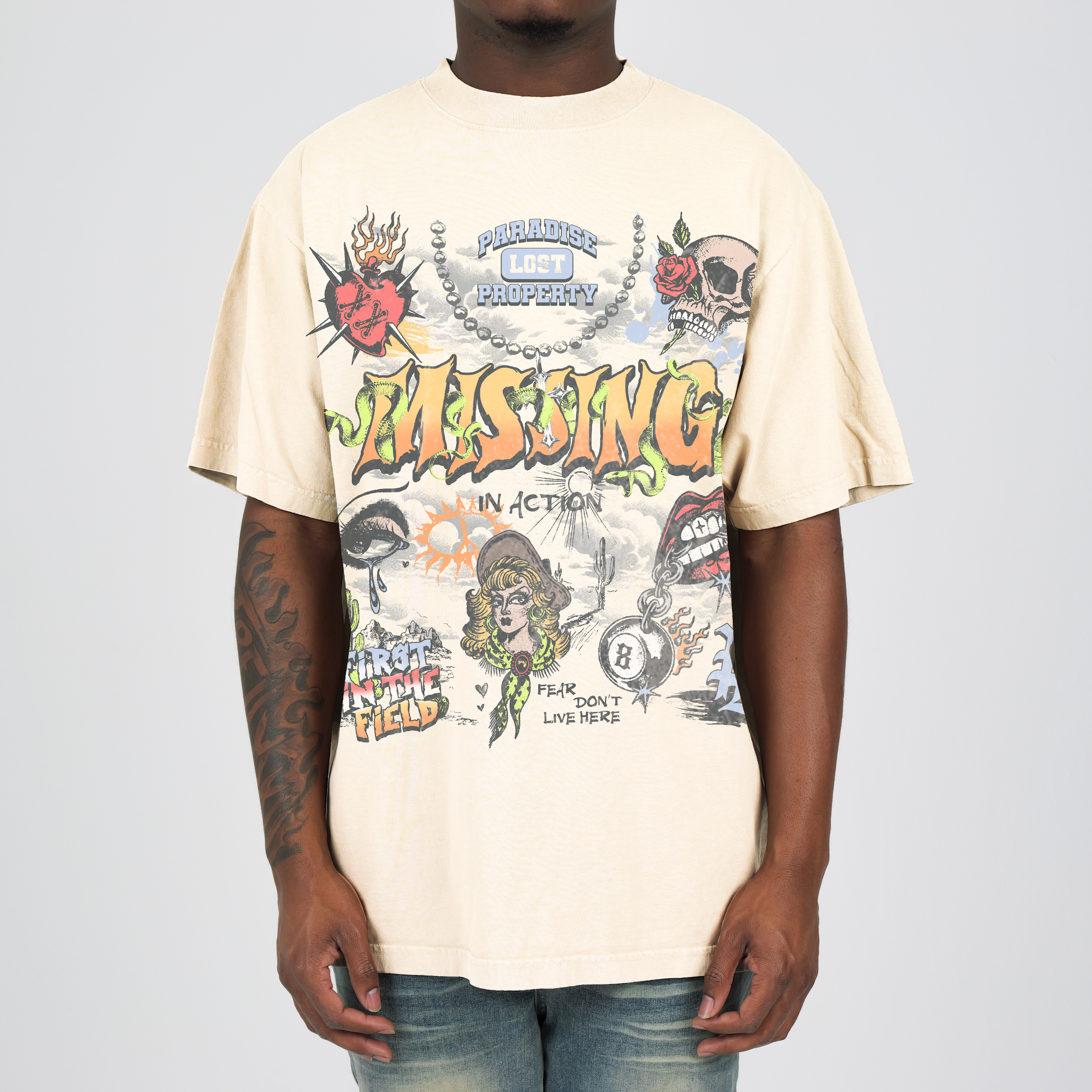 GRAFFITTI PREM TEE CREAM