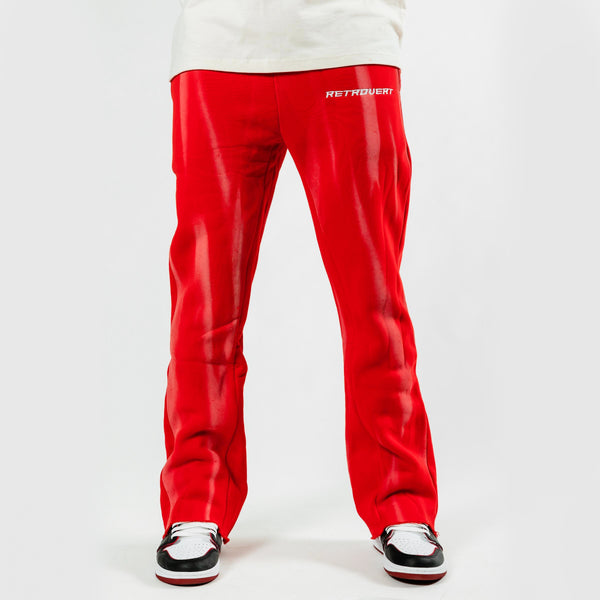 RETROVERT WASHED FLARE PANTS RED