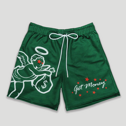 Get Money Star Angel Shorts Green