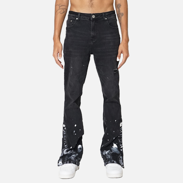 NULLUS 24ss SNAP FIN FLARED JEANS 　タグ完備 Side Snap Cargo Stacked Skinny Flare Jeans - Black Wash