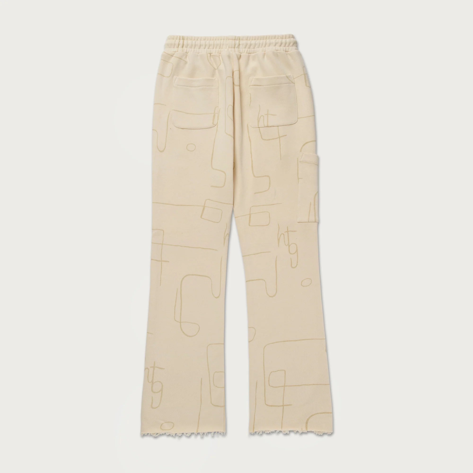Novelty Printed Terry Pant Bone