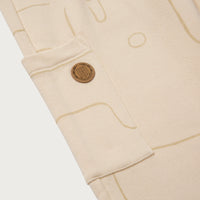 Novelty Printed Terry Pant Bone