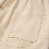 Novelty Printed Terry Pant Bone