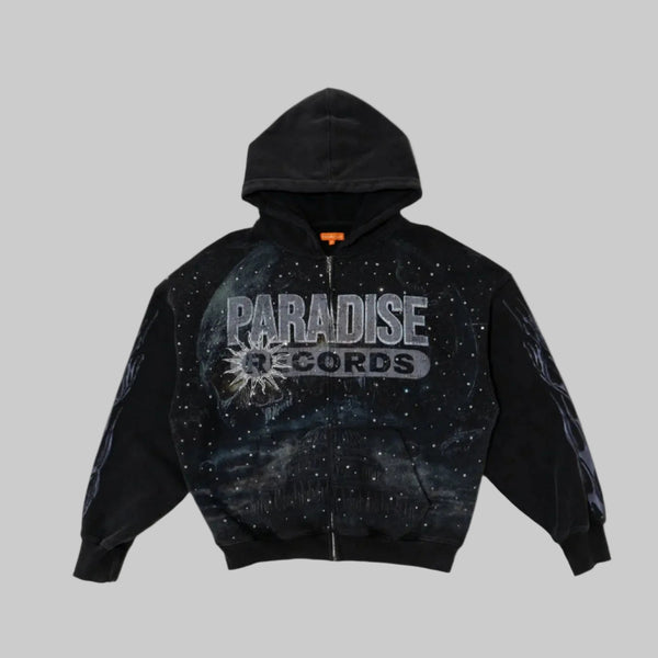 Paradise Records Hoodie Black – Survival Clothing & Footwear