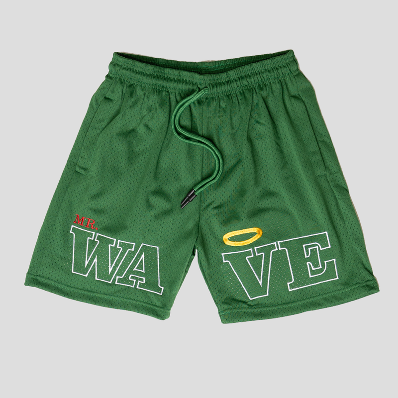 Wave Mesh Shorts Green