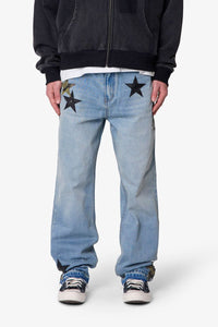Baggy Camo Star Patch Denim