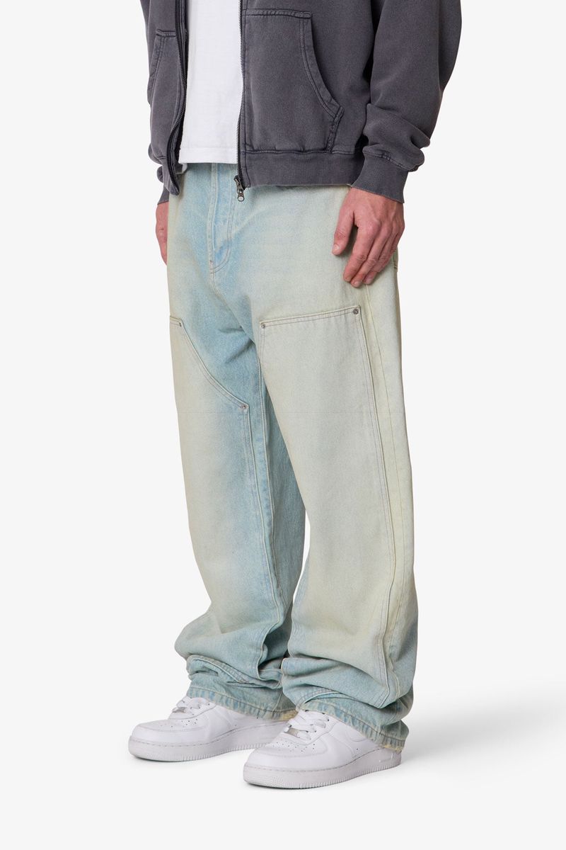 West Double Knee Denim Blue Wash