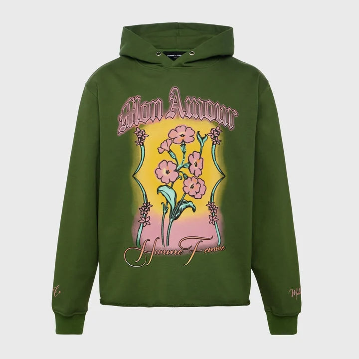 Homme Femme My Love Hoodie Green