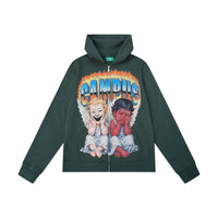 Saint & Sinner Zip Up Hoodie Green
