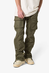 Snap Front Cargo Pants Olive