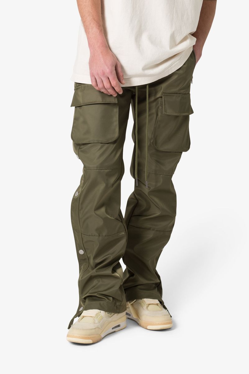 Snap Front Cargo Pants Olive