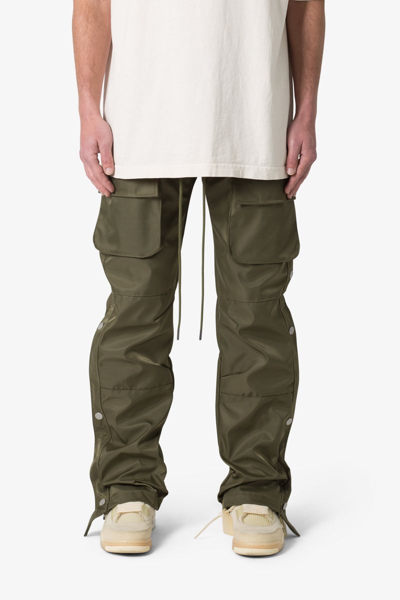 Snap Front Cargo Pants Olive